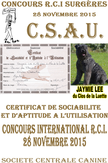 JAYMIE LEE du clos de la luette CSAU ©